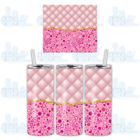 Skinny Tumbler  - Pink Glitter 3D