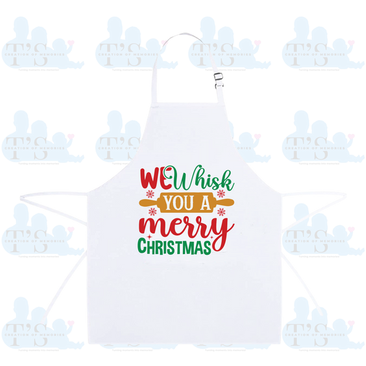 Cooking Kitchen Apron - 'Whisk You a Merry Christmas'