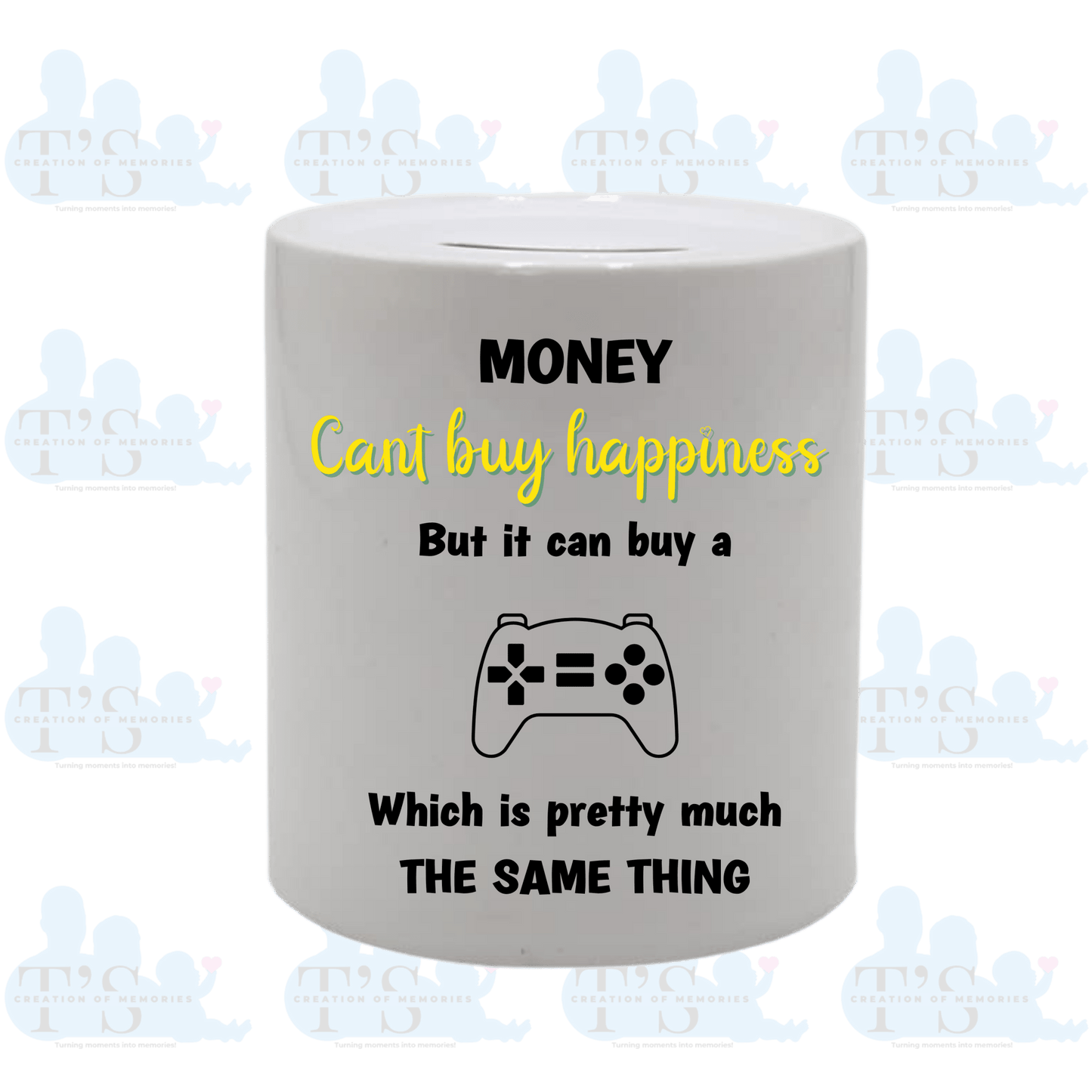 Ceramic Money Pot - Money Can't Buy Happiness (game)