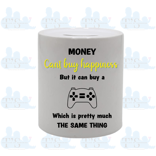 Ceramic Money Pot - Money Can't Buy Happiness (game)