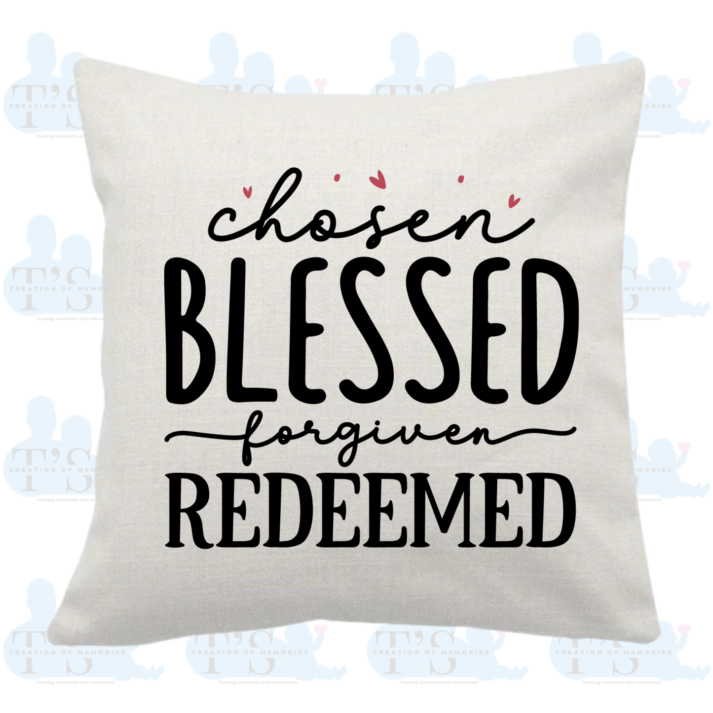 Cushion Cover 'Chosen Blessed Redeemed'