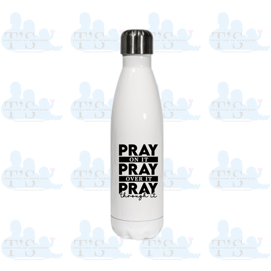 Bowling water bottle 'Pray on it'