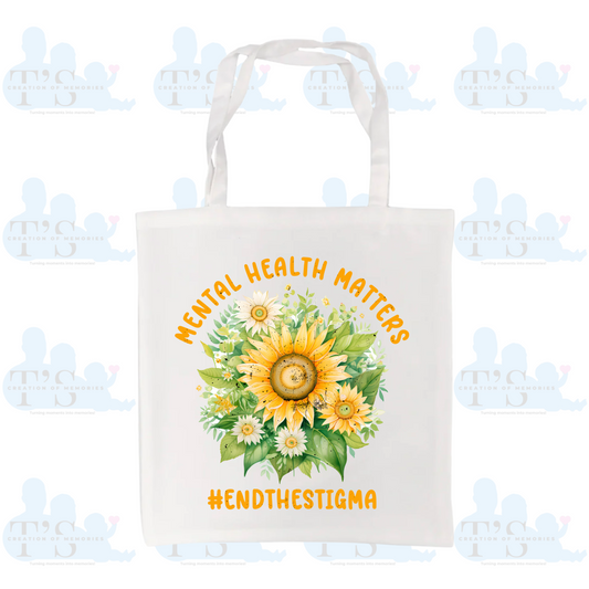 Tote Bag "Mental Health Matters - Sunflower"