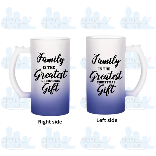 Mugs - Gradient Frosted Glass 'Family is the Greatest....'