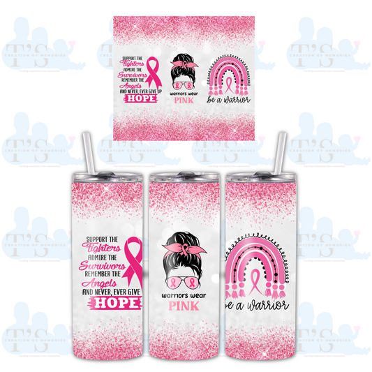 Skinny Tumbler "WARRIORS WEAR PINK"